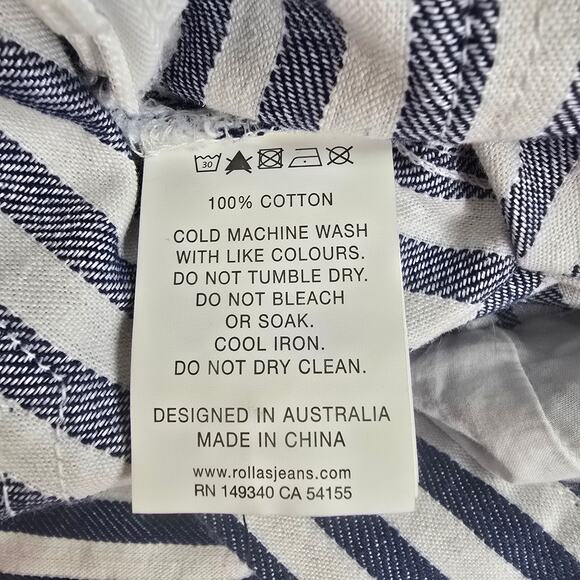 Rolla's Sailor Salty Stripe White‎ Leg Jumpsuit Navy White Size S - Picture 7 of 8